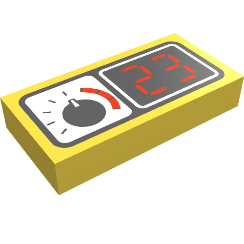 Tile 1 x 2 with Gauge and "23" Print
