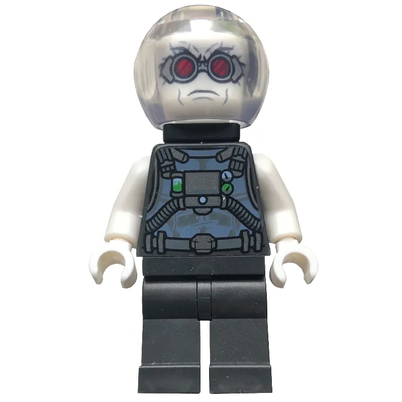 Mr. Freeze with Pearl Dark Gray Outfit and Neck Bracket with 4 Bars