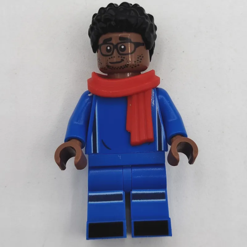 Soccer Fan, Blue Soccer Kit, Red Scarf, Black Hair