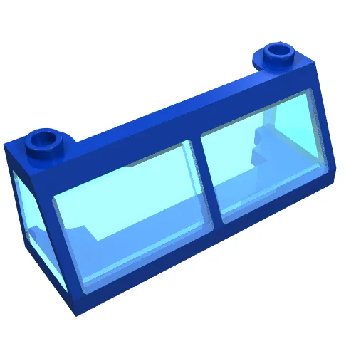 Windscreen 2 x 6 x 2 Train with Trans-Light Blue Glass