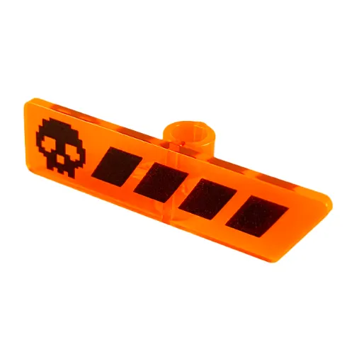 Minifig Gameplayer Label with Black Skull, Black Stripes print