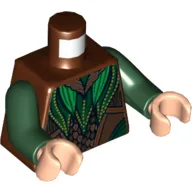 Torso Armor, Elven Leaf Mail Print, Dark Green Arms, Light Nougat Hands