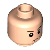 Minifig Head Draco Malfoy, Reddish Brown Eyebrows, Sneer Print