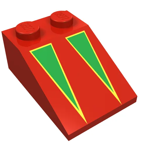Slope 33° 3 x 2 with Green on Yellow Triangles Print