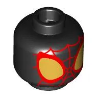 Minifig Head Miles Morales, Red/Gold Spider-Man Eyes, Webbings