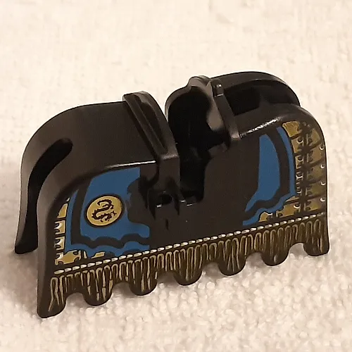 Animal / Creature Accessory, Horse Barding with Gold and Blue Print