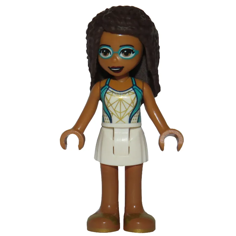 Andrea - White/Dark Turquoise Top, White Skirt