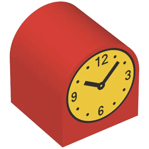 Duplo Brick 2 x 2 x 2 Curved Top with Clock Hands 10:08 Print