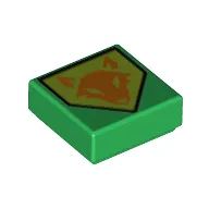 Tile 1 x 1 with Shield with Fox Head Print