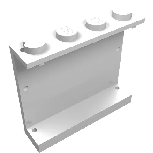 Panel 1 x 4 x 3 - Solid Studs with Red Stripe Print [6691]