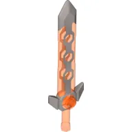 Weapon Sword Long with Angular Crossguard Flat Silver Pattern