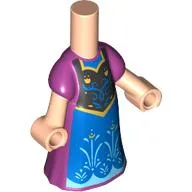 Microdoll Body Long Dress Magenta, Blue Front, Black Tunic with Decorations print