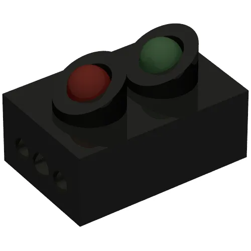 Light Brick, Train 12V 2 x 3 Signal with Red and Green Lights