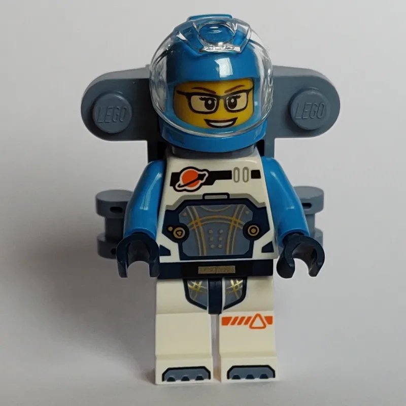 Astronaut, White and Dark Azure Spacesuit, Sand Blue Back Bracket