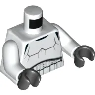 Torso Armor Stormtrooper, Detailed Armor without Shoulder Belts Print, White Arms, Black Hands