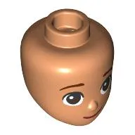 Minidoll Head, Reddish Brown Eyebrows, Dark Brown Eyes, Smile Print