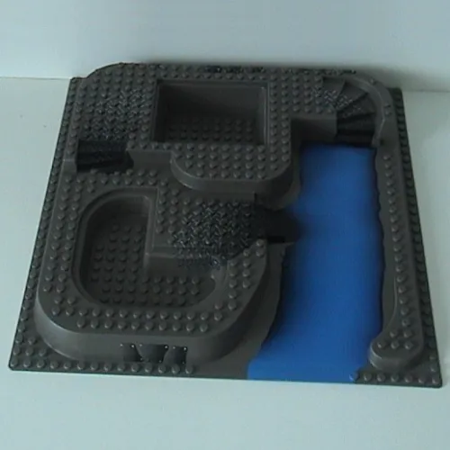 Baseplate Raised 32 x 32 with Ramp, Stairs, and Two Pits with Ogel Center Print