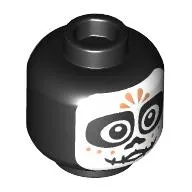 Minifig Head Miguel Rivera, Skull, Nougat Markings, Open Mouth Smile/Closed Stitched Mouth print