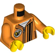 Torso Jacket, Zipper, Black Stripes, Bee Logo, White Undershirt Print, Orange Arms, Yellow Hands