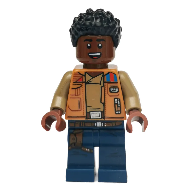 Finn, Tan Undershirt, Dark Blue Legs