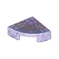 Tile Round 1 x 1 Quarter with Gold Decorations print