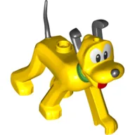 Animal, Dog, Pluto with Green Collar, Black Ears, Nose and Tail, Red Tongue print