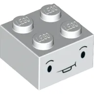 Brick 2 x 2 with Face, Black Eyes, Bucked Tooth print