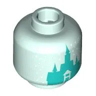 Minifig Head (No Face), Dark Turquoise Arendelle Castle Print