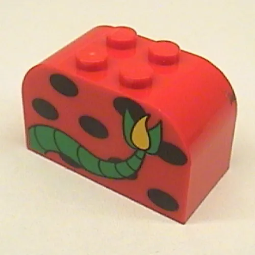 Brick Curved 2 x 4 x 2 Double with Monster Spots and Tail Print