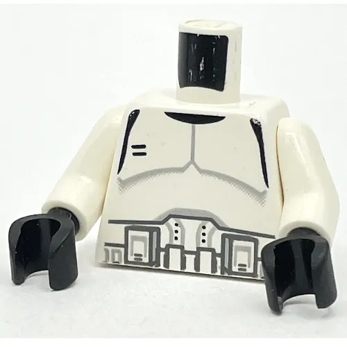 Torso Armor Clone Trooper Print, White Arms, Black Hands