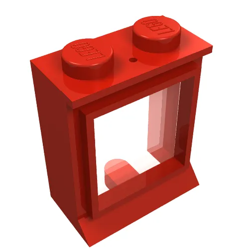 Window 1 x 2 x 2 Classic, Extended Lip, Solid Studs [with Glass]