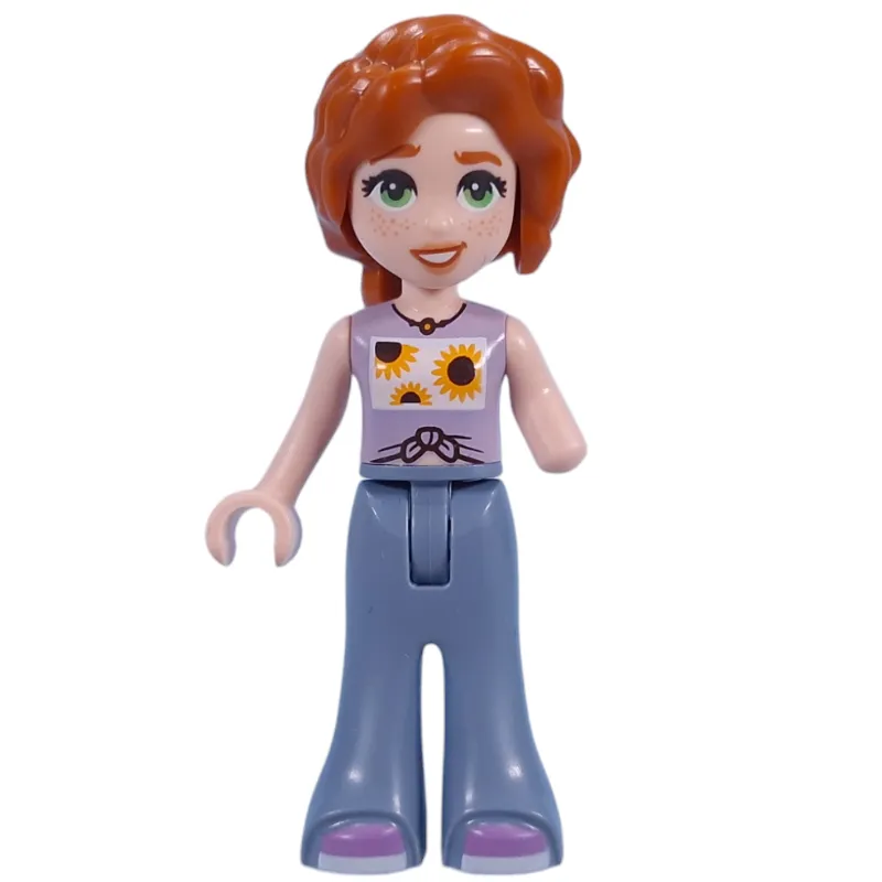 Autumn, Bright Pink Top, Sand Blue Pants