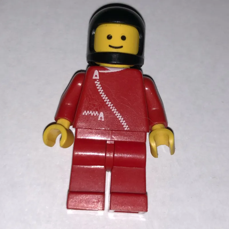 Man, Red Jacket with Zipper, Red Legs, Black Helmet