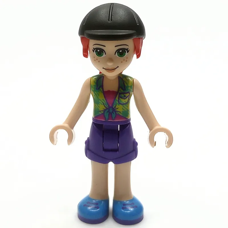 Mia - Lime Top, Dark Purple Skirt, Riding Cap