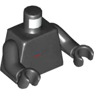 Torso Flight Suit with Control Panel and Tubes Print (V-Wing Pilot), Black Arms and Hands