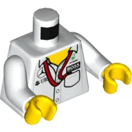 Torso Shirt, Boss, Mercedes-Benz, Petronas and UBS Logos and Red Ribbon and Pocket, Front and Back Print, White Arms, Yellow Hands