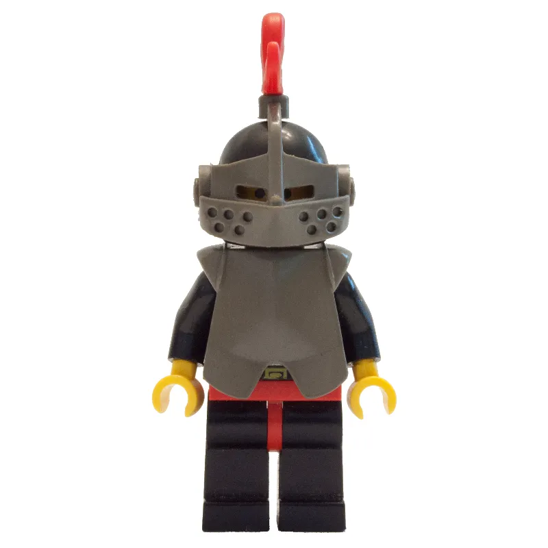 Knight (Breastplate on Black) - Black Legs, Armor, Red Plume, Solid Stud Head