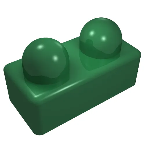 Primo Brick 1 x 2 with 6 Yellow Spots Print on Each Side