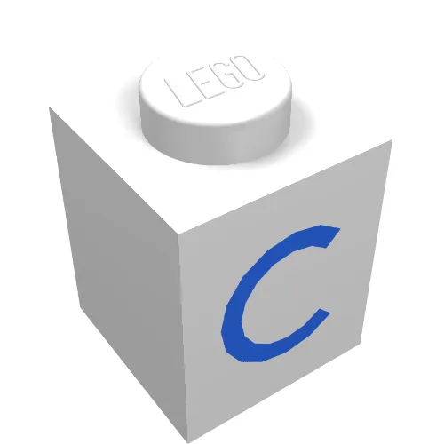 Brick 1 x 1 with Blue C Print