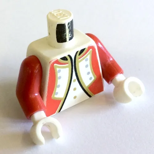 Torso Pirate Imperial Guard Officer Print, Red Arms, White Hands