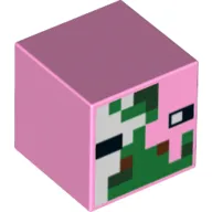 Minifig Head Special, Cube with Zombie Pigman Face Print