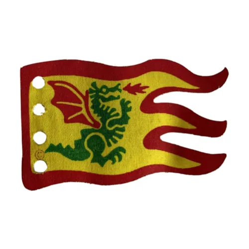 Flag 8 x 5 Wave with Red Border and Green Dragon Print