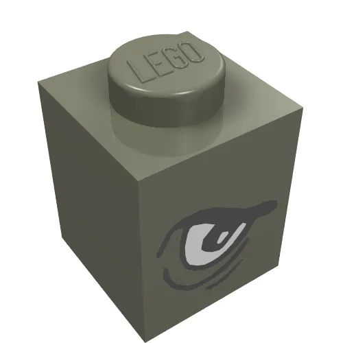 Brick 1 x 1 with Angry Eye Left / Sad Eye Right Print