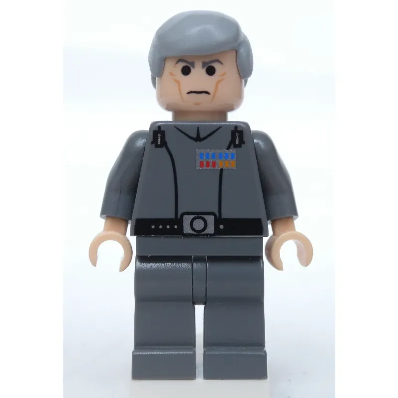 Grand Moff Wilhuff Tarkin, Dark Bluish Gray, Smooth Hair