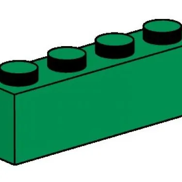 1 x 4 Dark Green Bricks