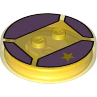 Function Brick Round 4 x 4 x 2/3 with 2 Studs and Yellow Star on Medium Lavender Background print