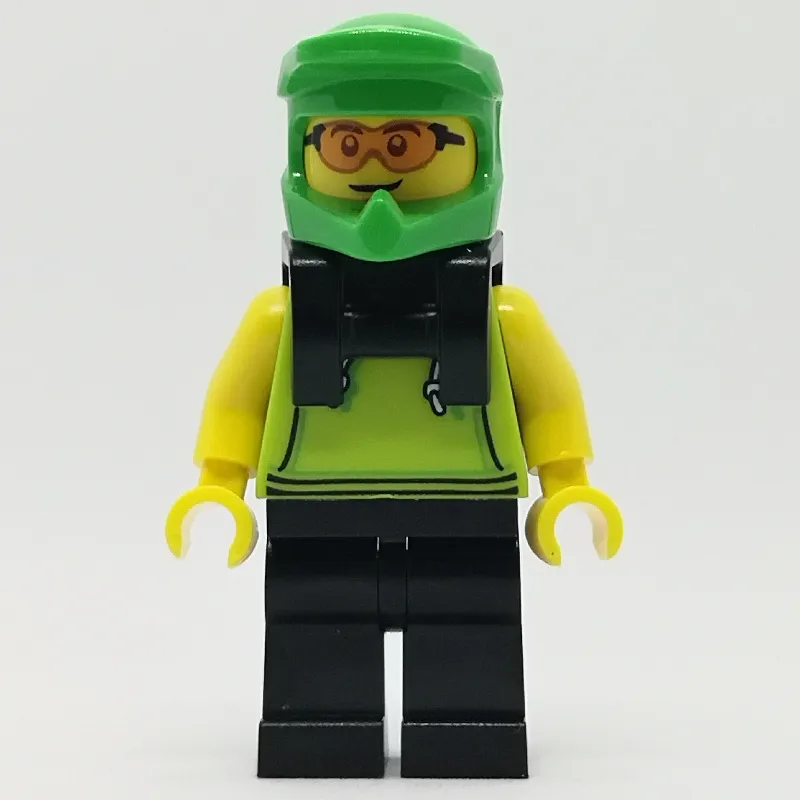 Lime Torso, Black Legs, Lime Helmet, Neck Bracket