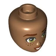 Minidoll Head with Reddish Brown Eyebrows, Freckles, Olive Green Eyes print