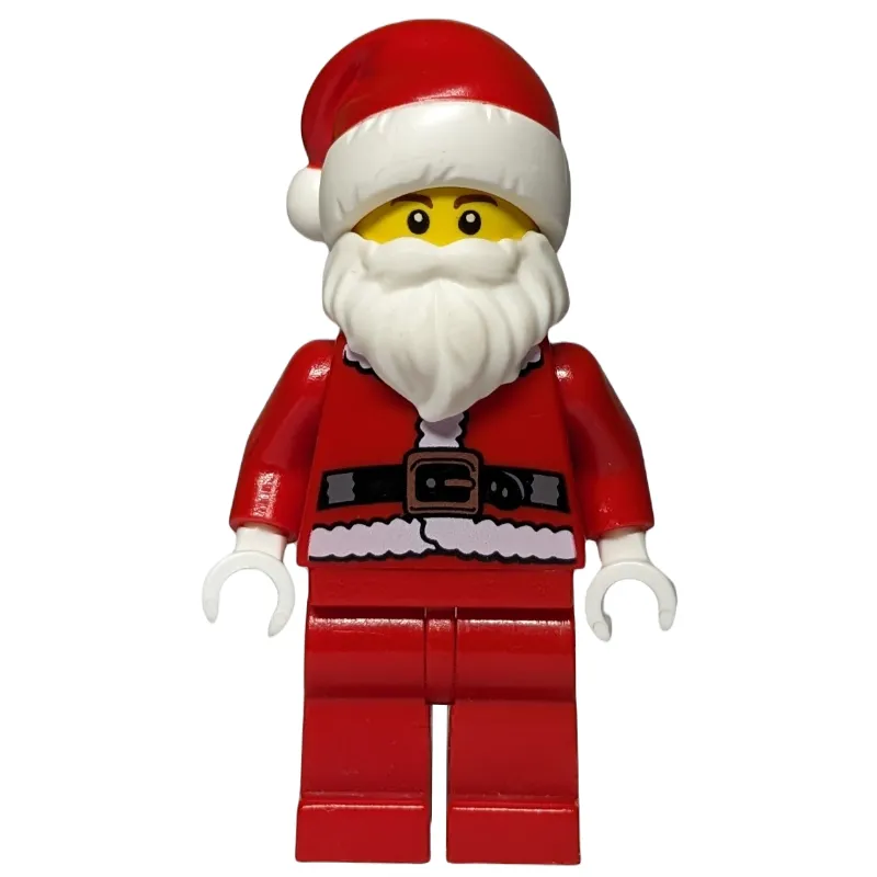 Santa, Coat and Belt, Plain Red Legs, Santa Hat, Brown Eyebrows