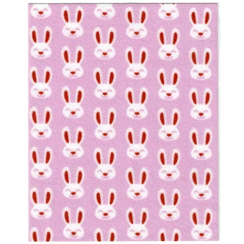 Duplo Blanket, Bright Pink with Rabbit Heads Print
